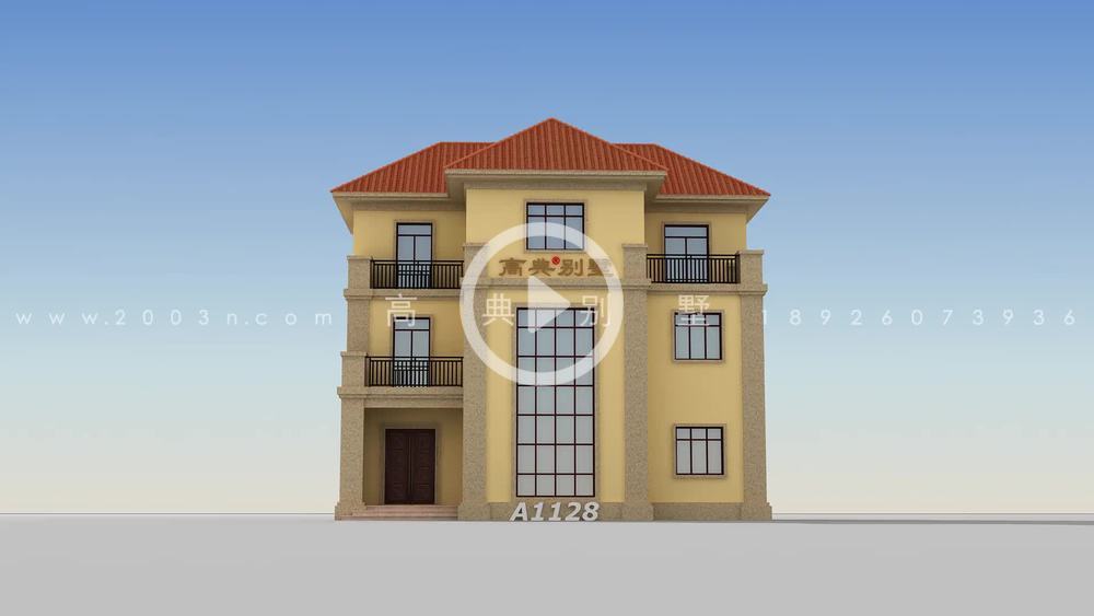 简单的复式三层别墅设计图代阳台