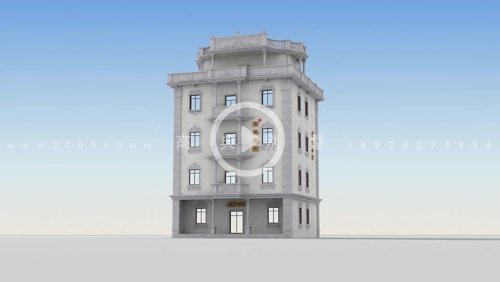 高颜值的法式风格创意五层别墅效果图