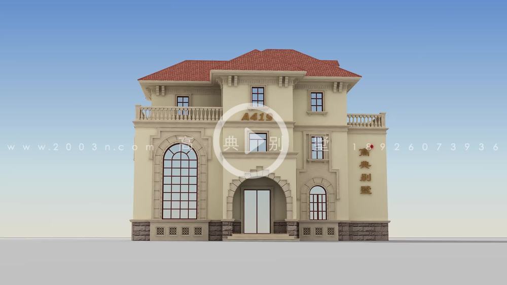 优雅欧式风格三层复式别墅设计图片