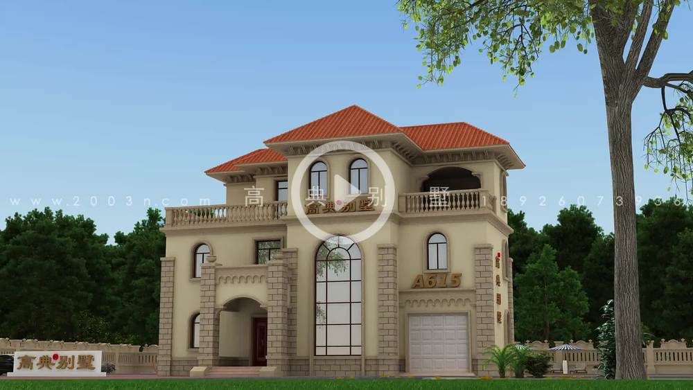 奢华大户型房子三层欧式别墅设计图