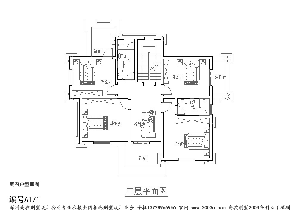 简单实用的农村法式三层别墅设计图