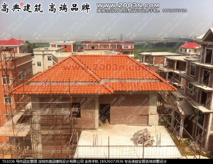 深圳高品设计T61036号别墅实景新农村住宅图