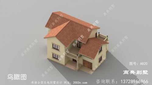 二楼乡村经典住宅别墅设计图，经济型别墅