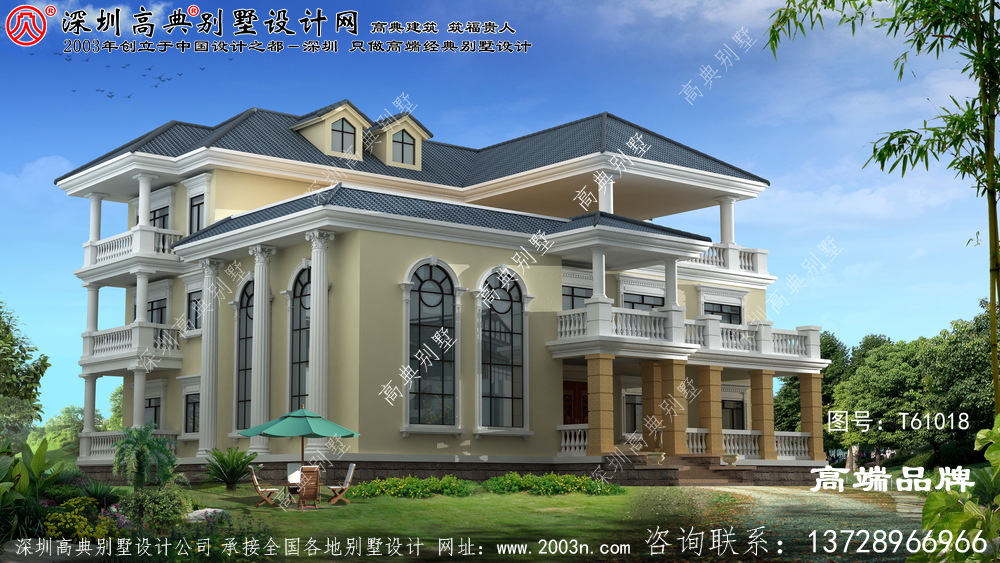 农村三层复式自建别墅设计图，主体造价在70万左右。
