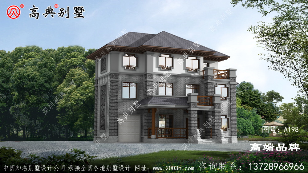 新中式风格三层自建房，简单易建又美观