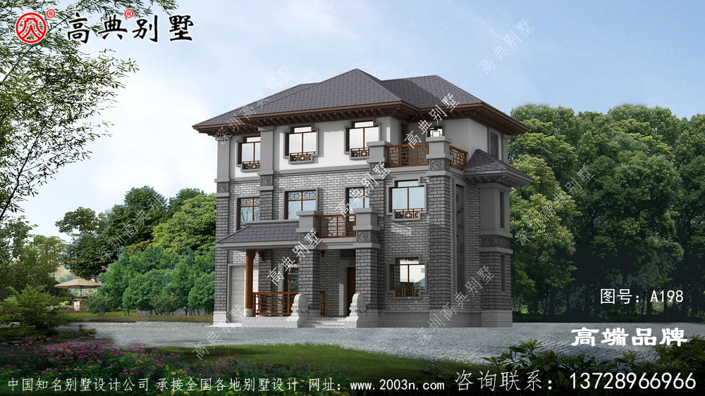 新中式风格三层自建房，简单易建又美观