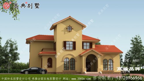 斜屋顶设计有利于别墅的排水 ，同时强调别墅精致的设计细节
