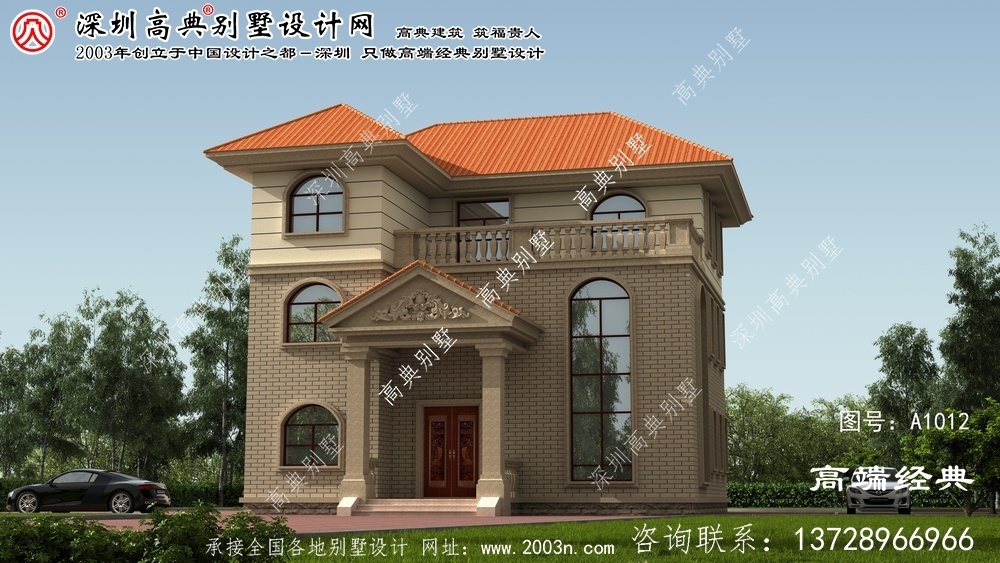高青县欧式三层别墅设计图