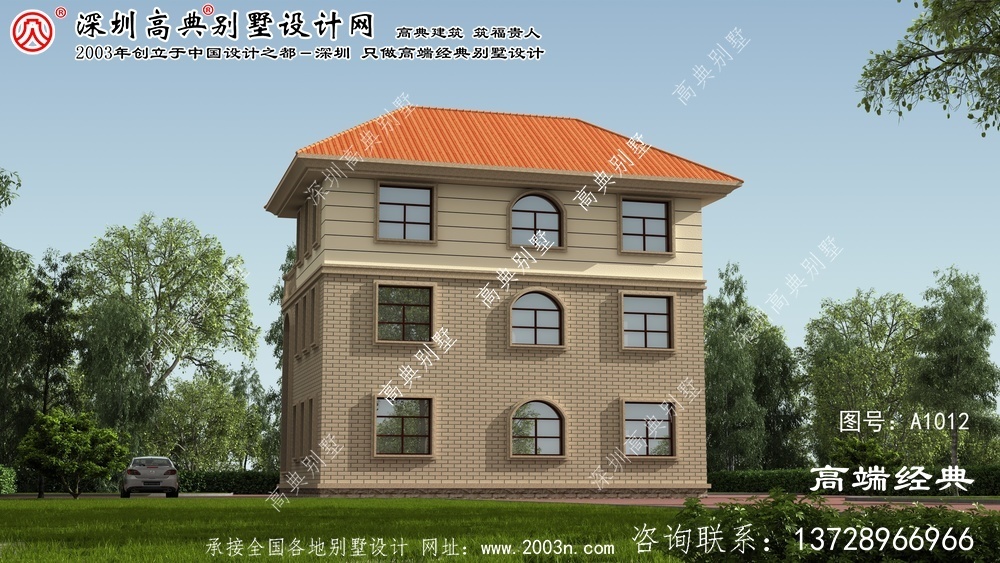 高青县欧式三层别墅设计图