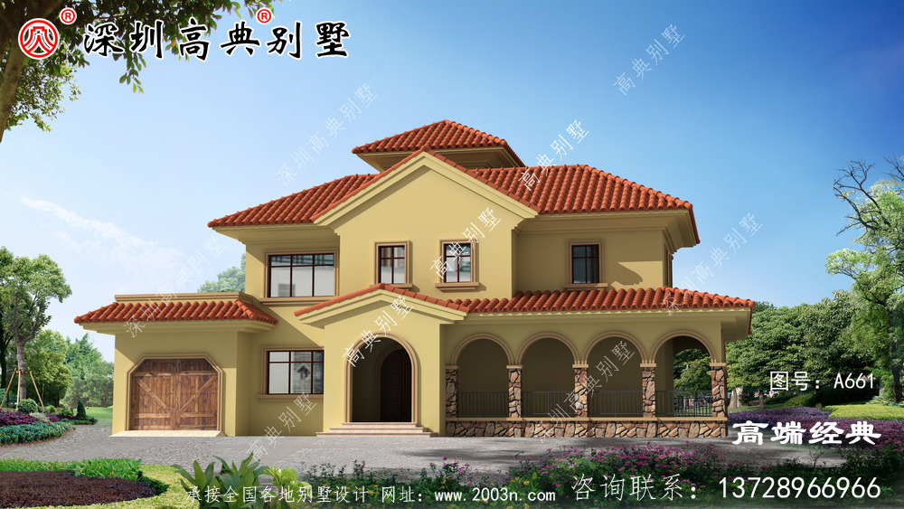 中式仿古庭院别墅设计图，与传统元素相结合，适合现代生活习惯