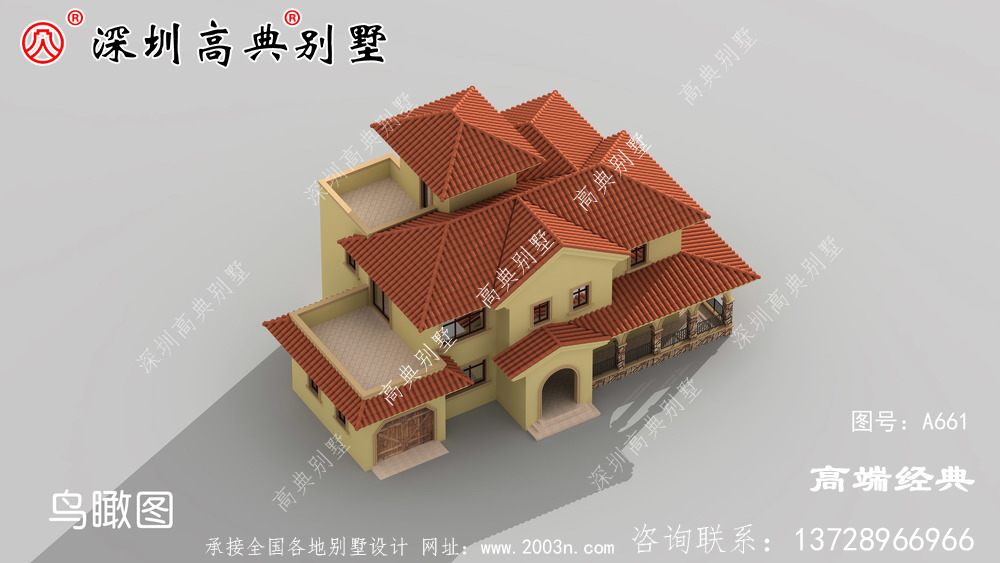中式仿古庭院别墅设计图，与传统元素相结合，适合现代生活习惯