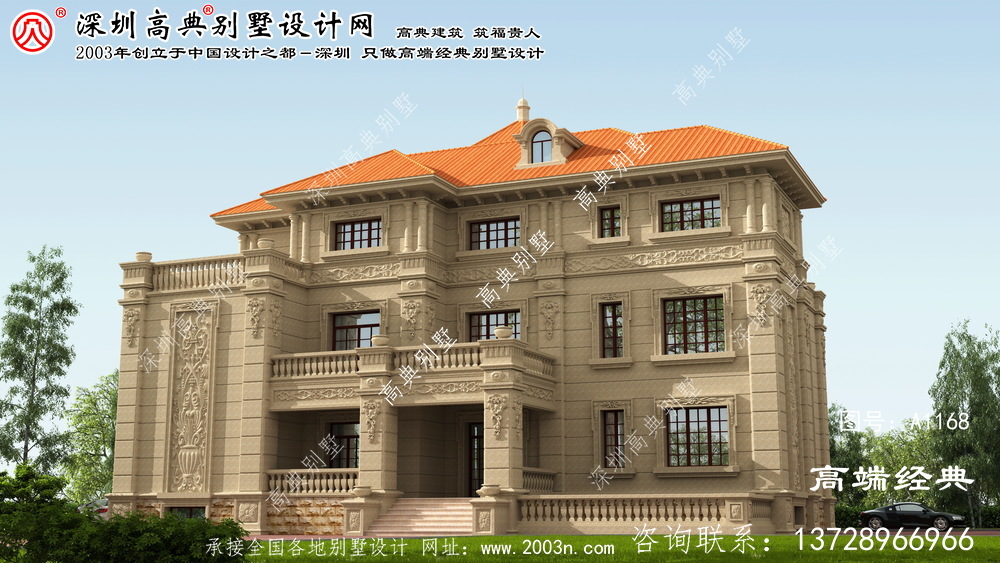 扶绥县农村住宅设计的三层独户别墅方案。