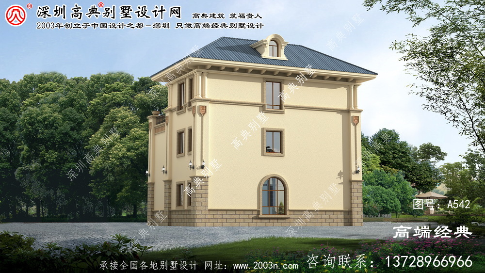 浙江省126平方米三层别墅设计图