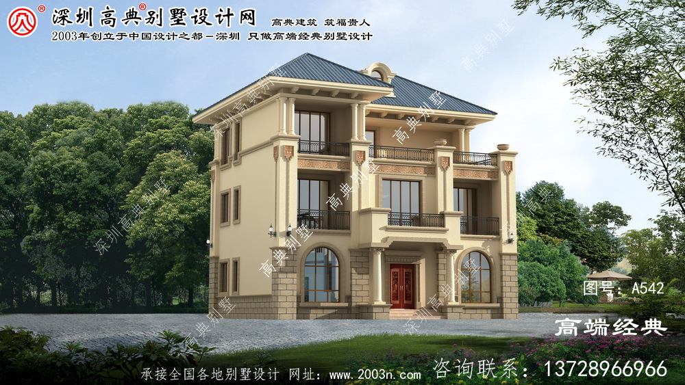 浙江省126平方米三层别墅设计图