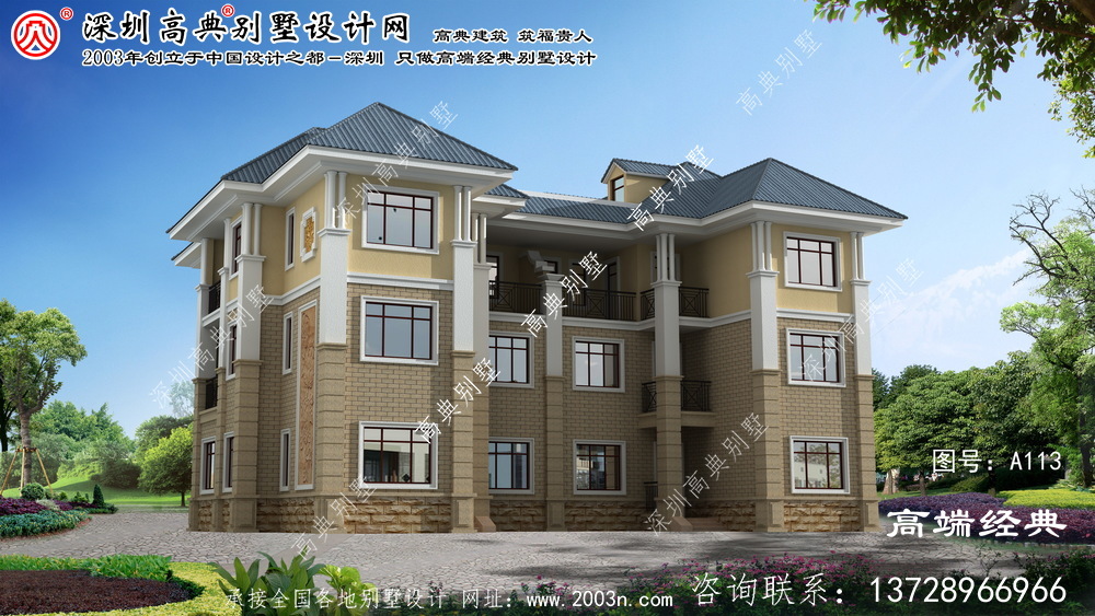 江苏省年轻人一定喜欢的法式三层双拼别墅住宅图