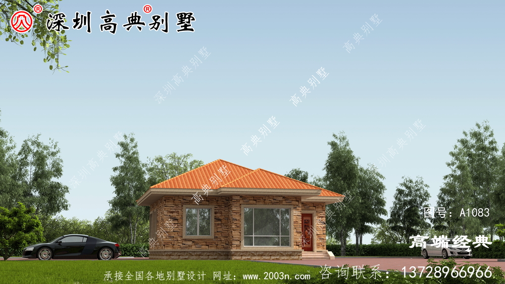 新款现代一层小别墅设计图，农村自建平房推荐户型