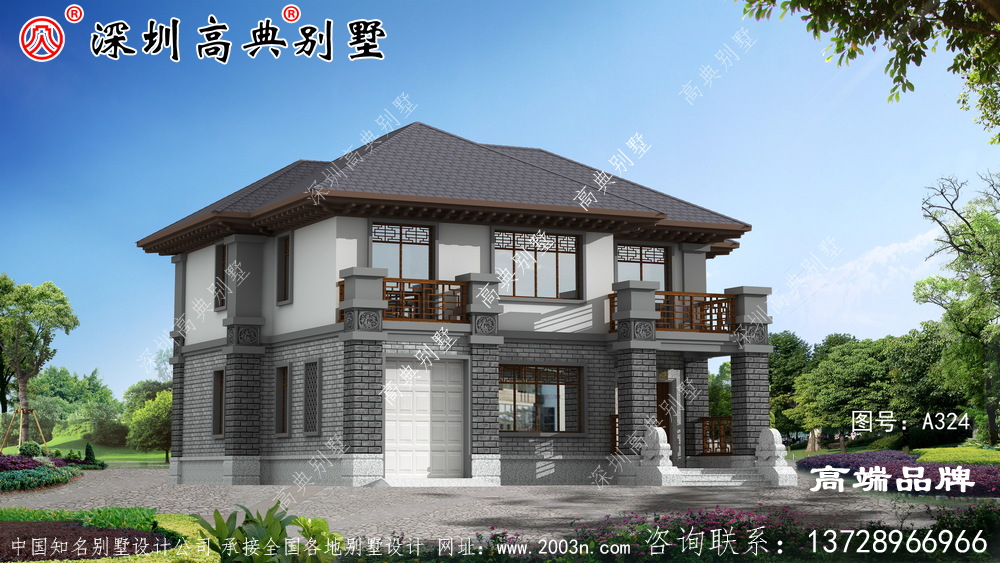 新中式别墅设计图，优雅大气，这款小别墅真的不容错过。