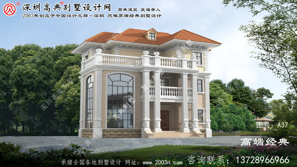 阜宁县美观大方三层欧式复式别墅设计图纸