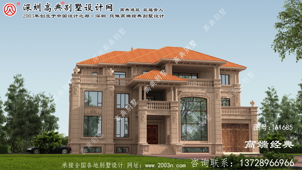 灵山县欧式石材三层房屋图片	