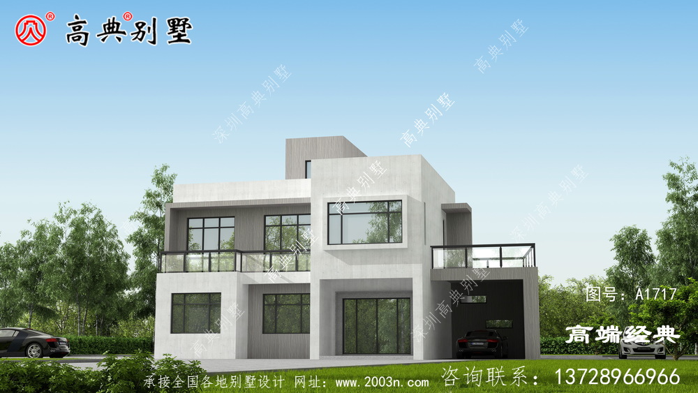 福清市农村自建房乡村超现代平屋顶二层房屋图设计方案