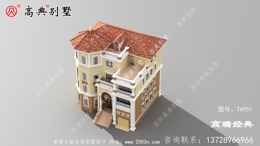 丹江口市最新 农村 四层别墅设计 图样 户型图 ，给人一种 中高档 建筑 的感觉 ，豪华别墅的代表 。