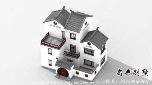 新农村建设新中式别墅设计图-设计效