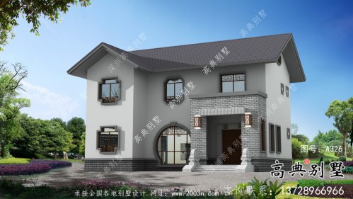 中式古典韵味十足两层房屋设计图（