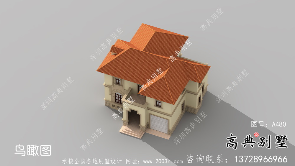 简单欧式风格二层实用型农村小别墅全套施工图及效果图