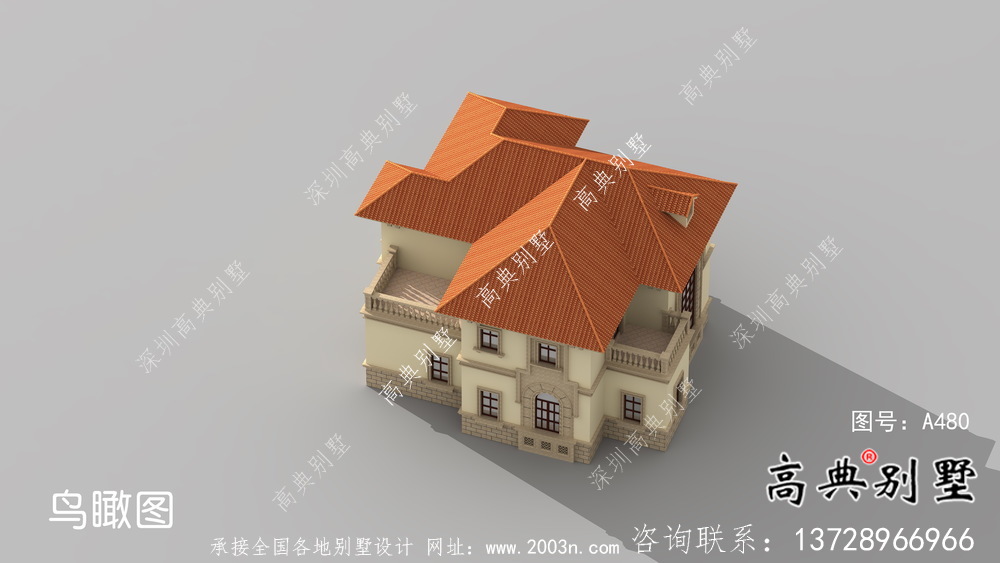 简单欧式风格二层实用型农村小别墅全套施工图及效果图