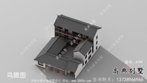 新中式别墅自建新农村三层工程建筑