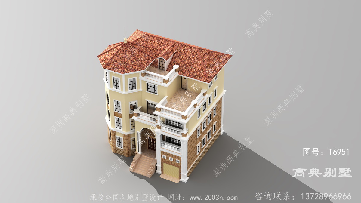 深圳市松岗街道房屋设计工作室原创小别墅外观效果图
