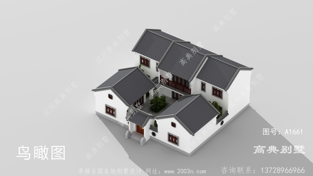汉川市三星垸房子设计网作品农村连排小别墅设计图