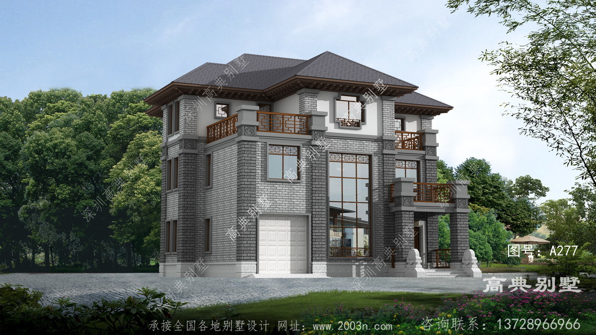 福建省泉州市惠安县群力村自建房案例两层半别墅图纸带大露台