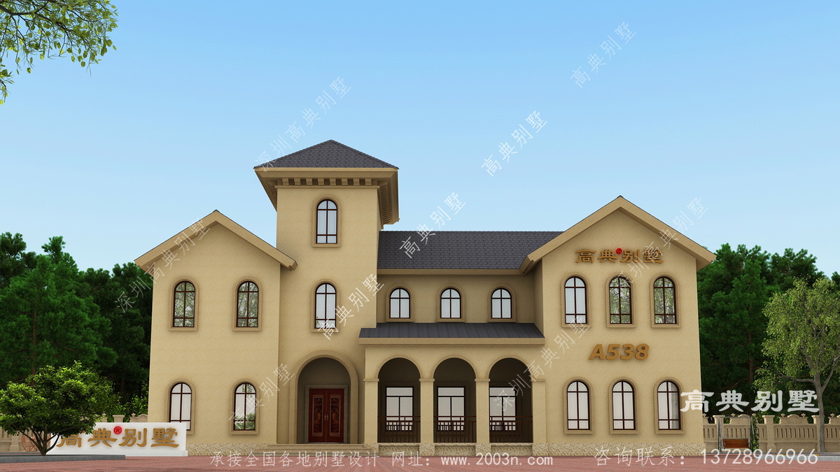 筠连县塘坝乡盖房子设计坊新作2层别墅设计效果图