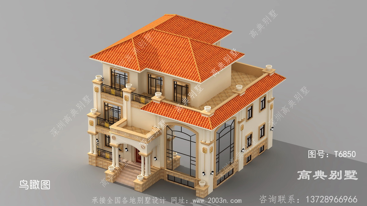山东省枣庄市张庄村村房案例4平米别墅模型图纸