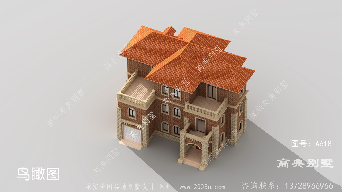 山东省枣庄市榆树村住宅案例不要罗马柱两层半别墅设计图纸