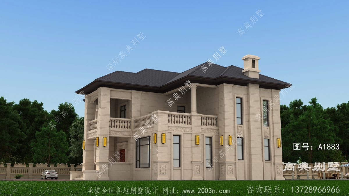 东源县义合镇造房子设计坊创作简单别墅效果图