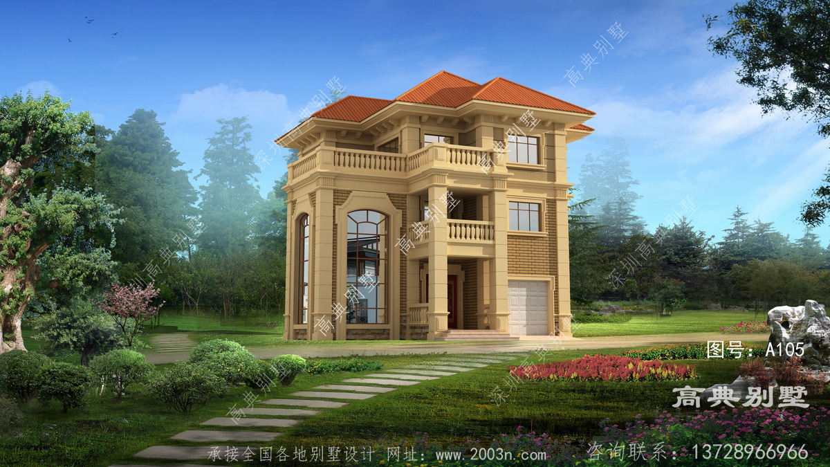 博罗县柏塘镇民宿设计梦工坊制作的新型两层半别墅设计图