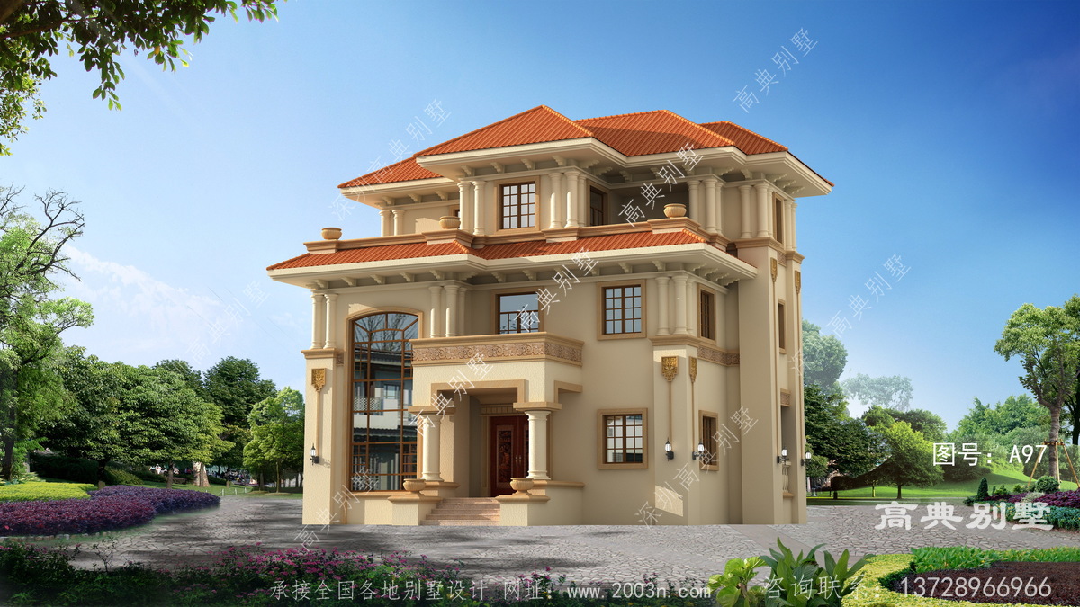 大埔县三河镇盖房子设计工作室案例法式别墅设计图