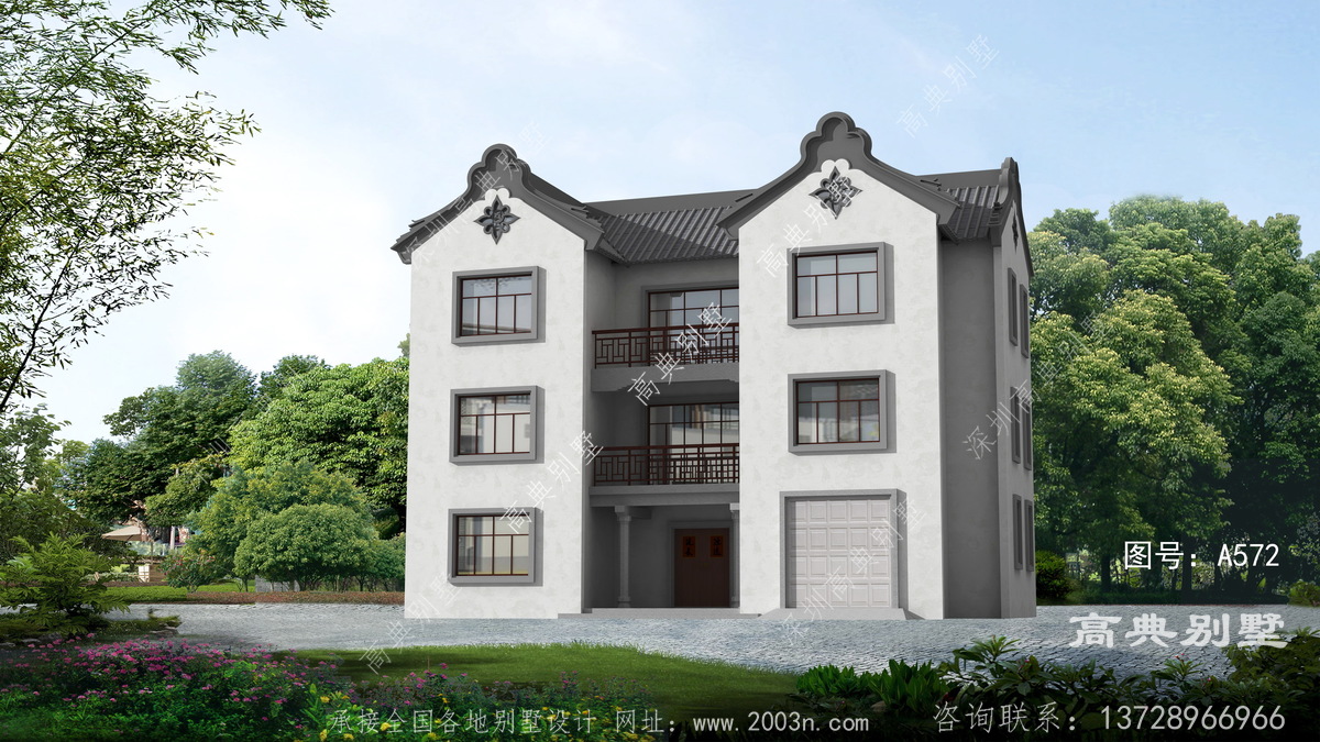 河北临漳县谷子村住宅案例二层半别墅图图纸