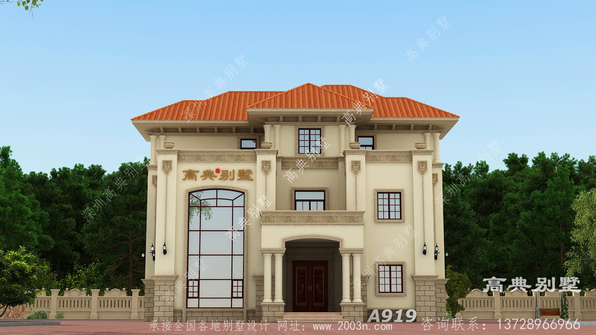 湖南省怀化市白竹林村房子案例三层半小别墅图纸设计图