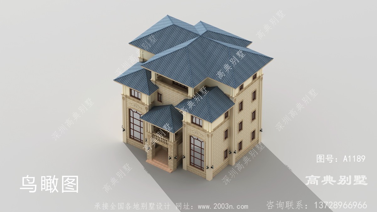 德庆县马圩镇民宅设计室创造农村三层小别墅设计图90平米