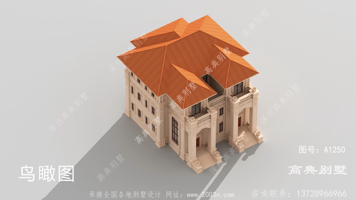 天津市王马街村平房案例,三楼别墅外表图纸