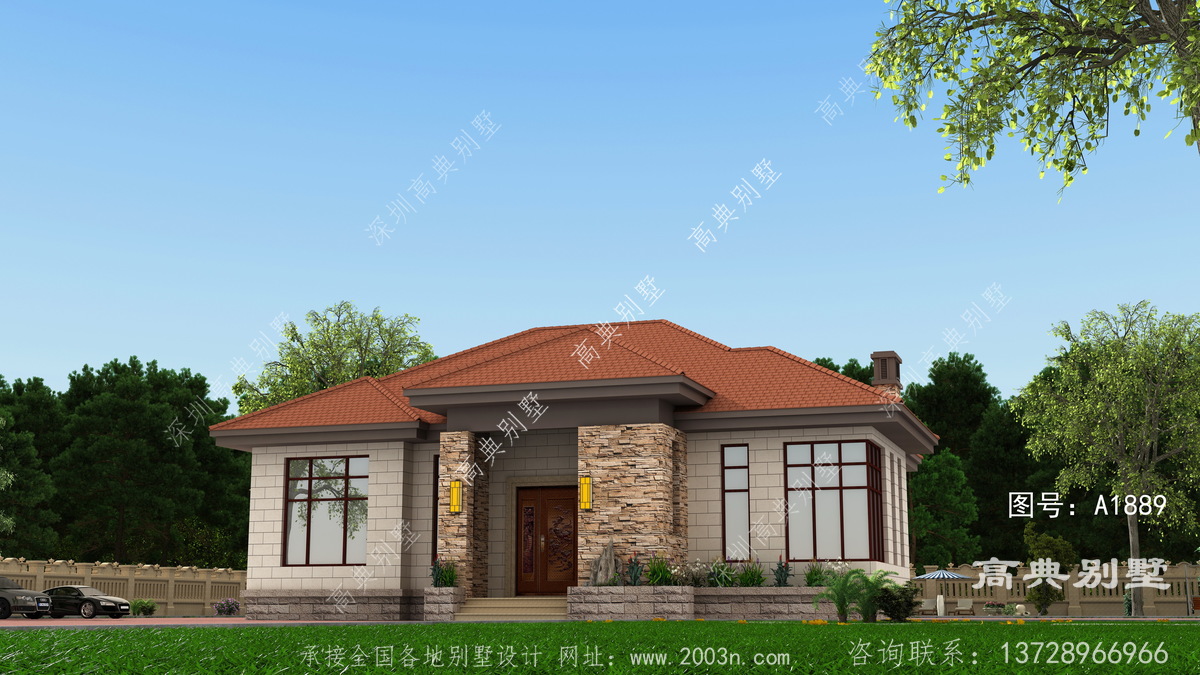 旺苍县三江镇民房设计室样板农村一层住宅设计效果图