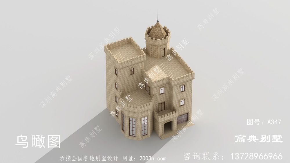 颜值高布局超赞的西式城堡别墅设计图