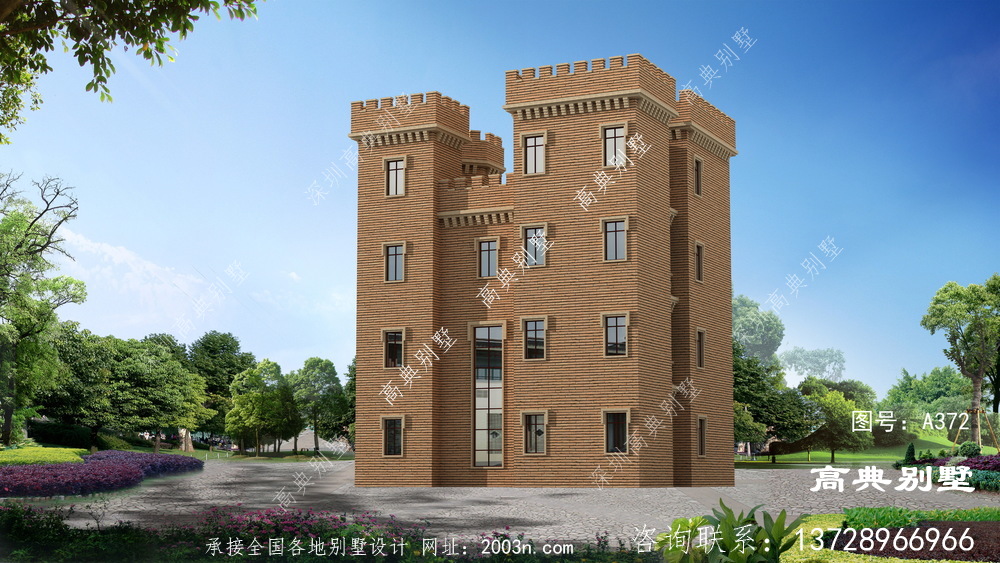 简欧城堡式四层别墅设计图纸