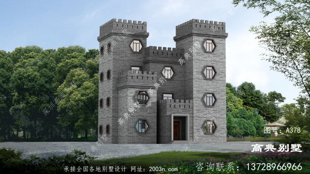豪华中式城堡四层别墅，美观大