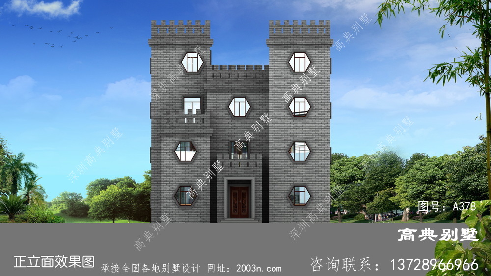 豪华中式城堡四层别墅，美观大方