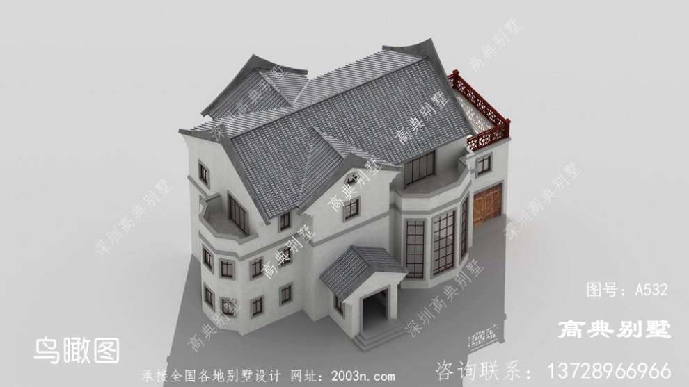 中式风格三层客派别墅外观图片大全