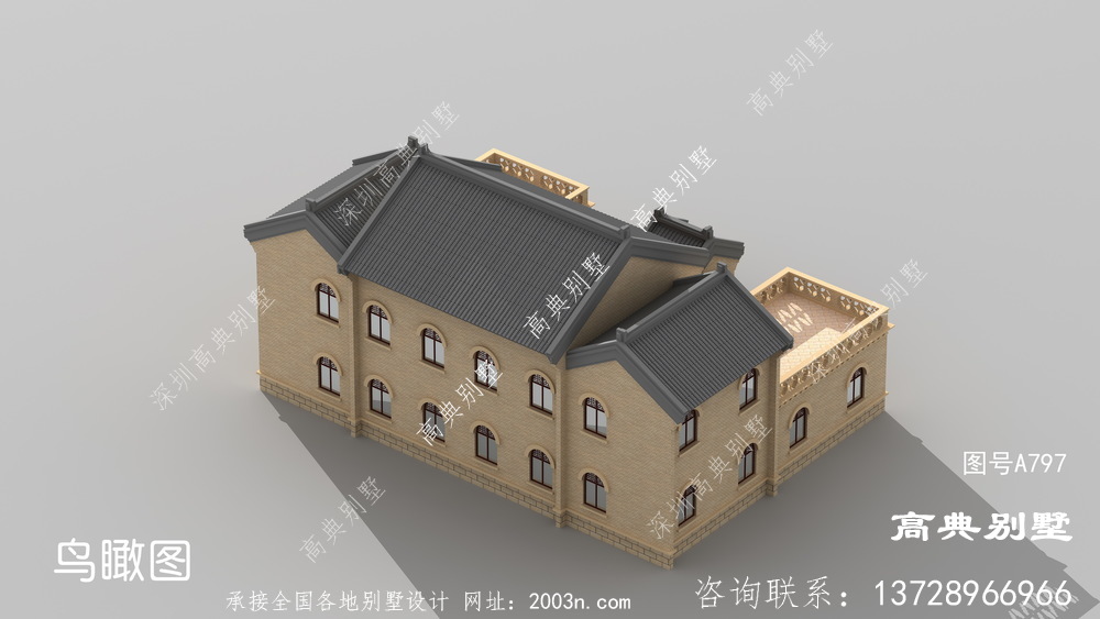 二层中式四合院别墅，中国传统经典建筑之作